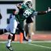 Eastern Michigan junior Blake Hammond reaches for a missed touchdown pass during the second half against Western Michigan at Rynearson Stadium on Saturday afternoon. Melanie Maxwell I AnnArbor.com